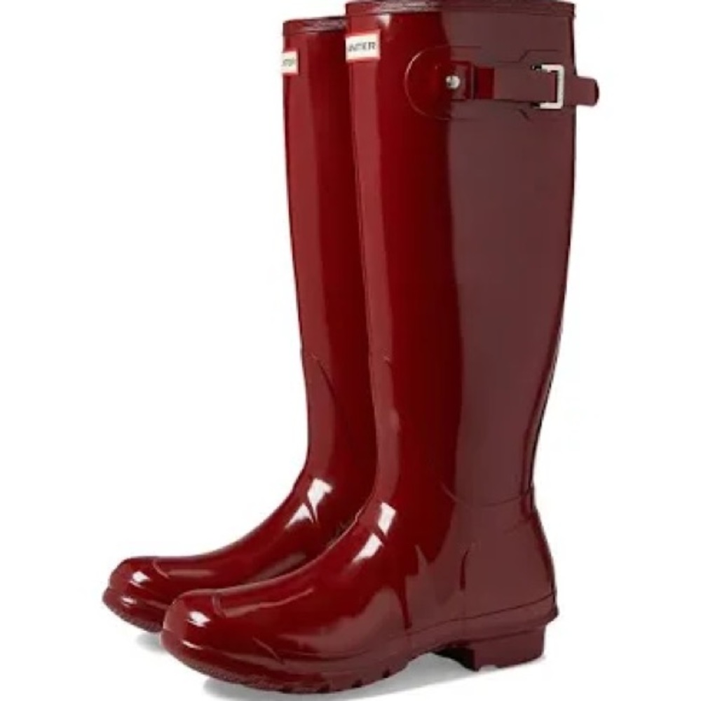 Hunter Original Tall Glossy Boots Autumn Stone Size 5